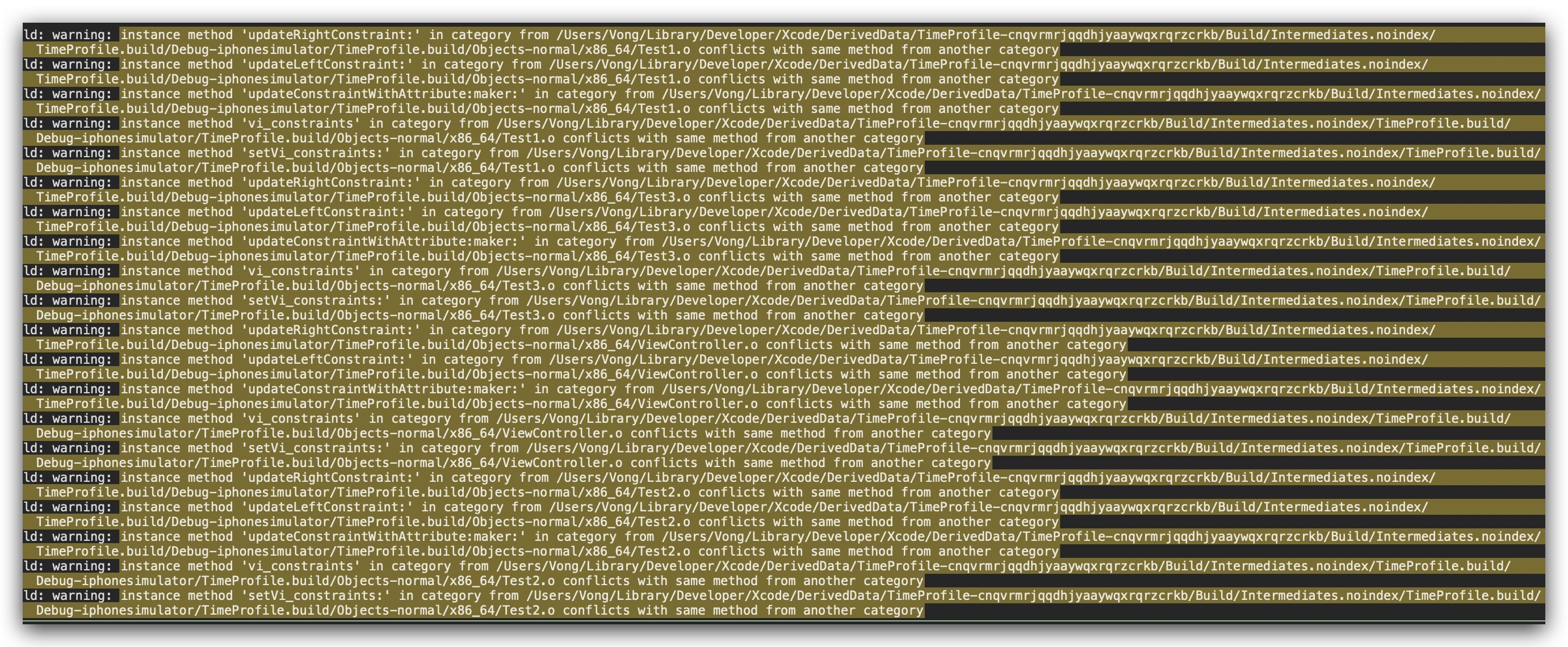 Xcode 警告