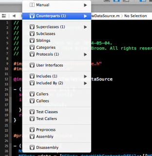 用 Jump Bar 切换到 counterparts 模式以打开 CTTableViewDataSource.h